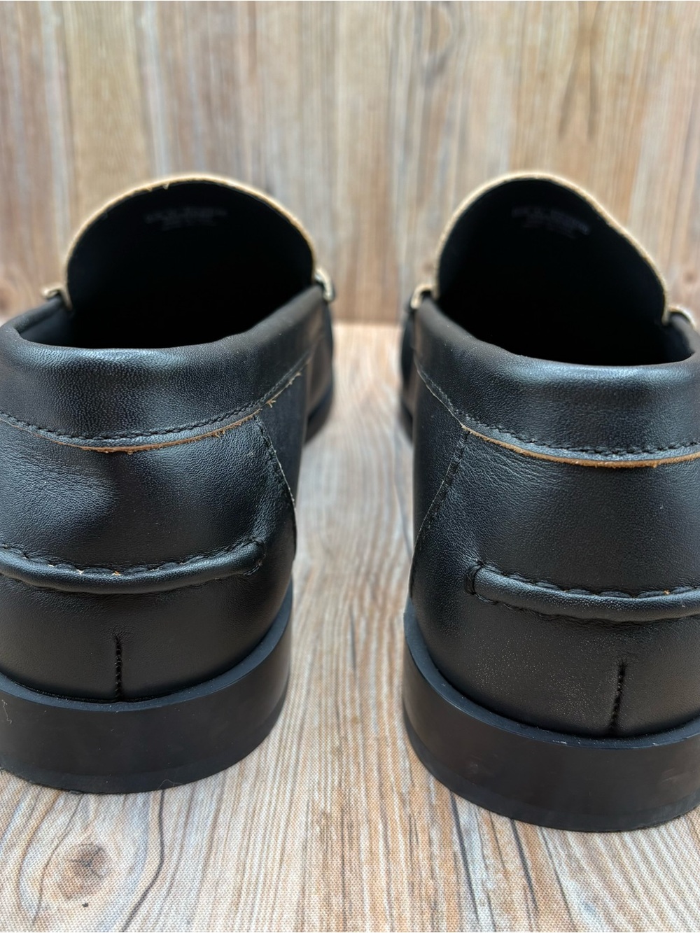 Zara Mens Penny Loafers Classic Leather Black Slip On EU 43 - Picture 4 of 8
